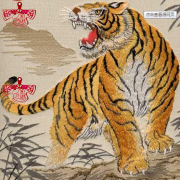 老虎刺繡圖